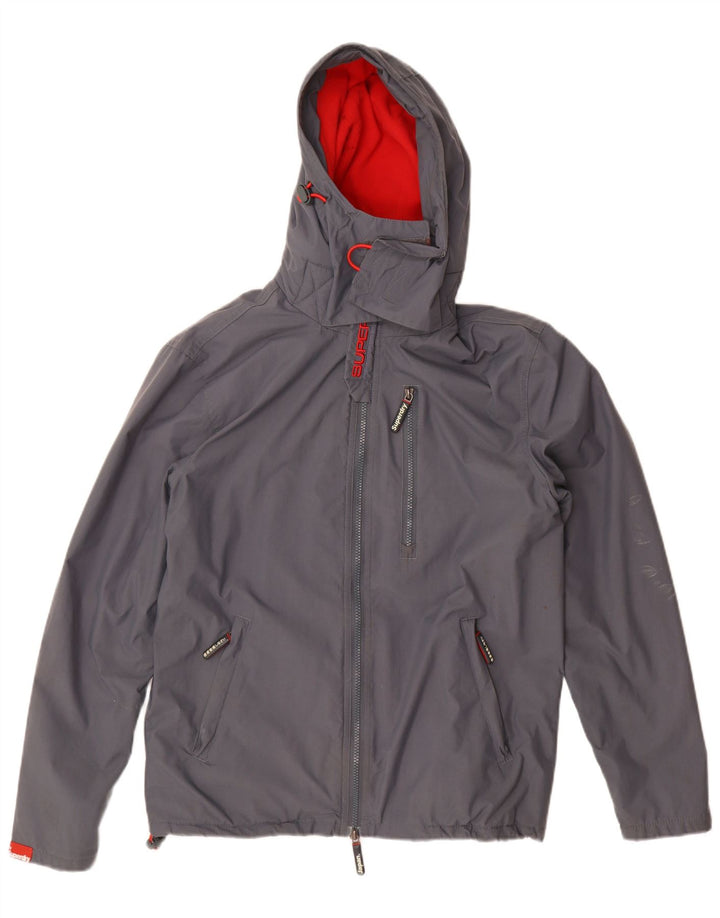 Jaqueta corta-vento masculina SUPERDRY Windhiker com capuz Reino Unido 38 cinza médio