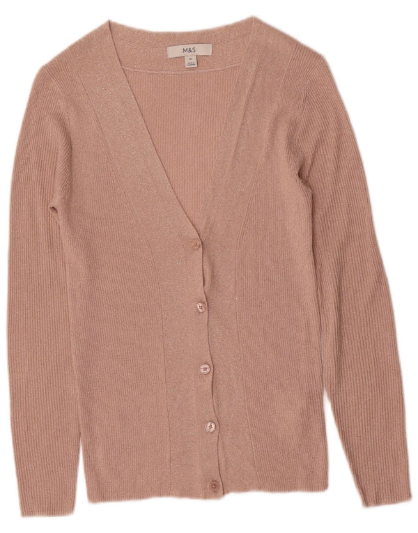 Suéter cardigã feminino Marks & Spencer Reino Unido 6 XS viscose rosa