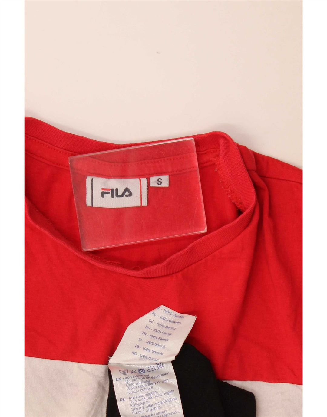 Fila Mens Graphic T-Shirt Top Pequeno Multicolorido Colorblock Algodão