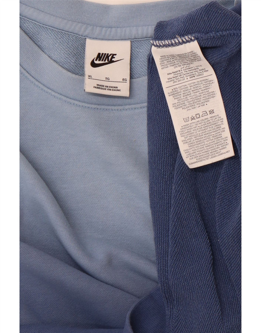 Moletom masculino NIKE Jumper XL azul colorblock algodão