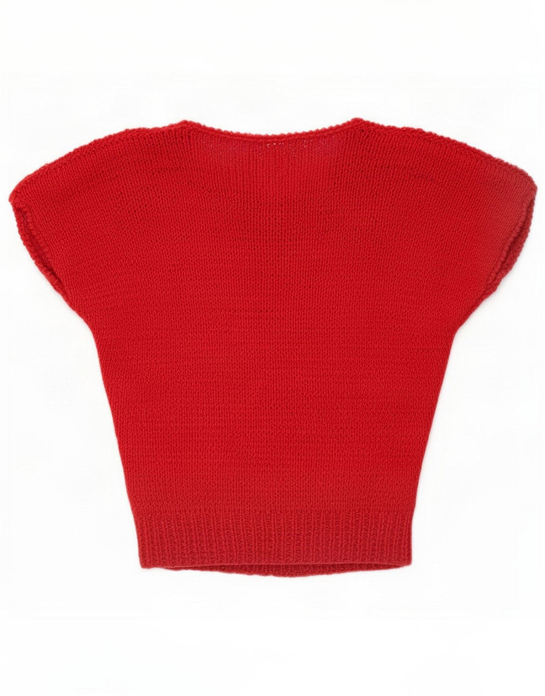 Blusa feminina de malha pulôver vintage UK 14 vermelho médio