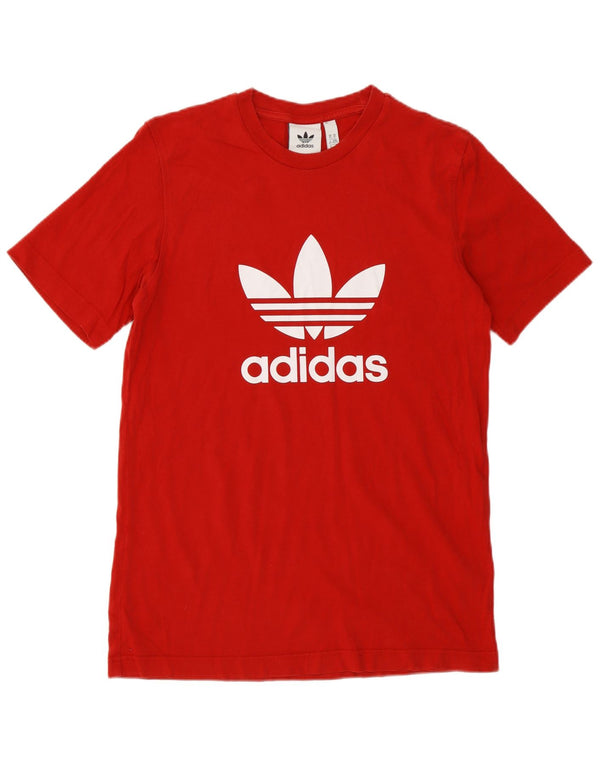 Adidas Mens Graphic T-Shirt Top XS Algodão Vermelho