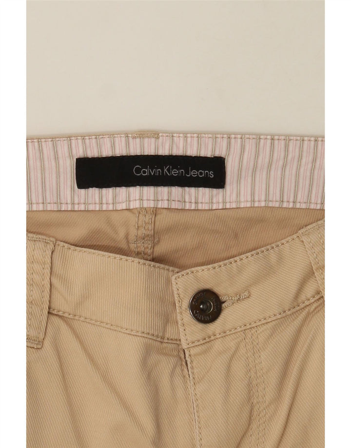 CALVIN KLEIN Womens Straight Casual Trousers W30 L26 Beige Cotton Vintage Calvin Klein and Second-Hand Calvin Klein from Messina Hembry 