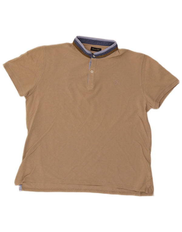 Camisa polo masculina Massimo Dutti casual fit grande bege