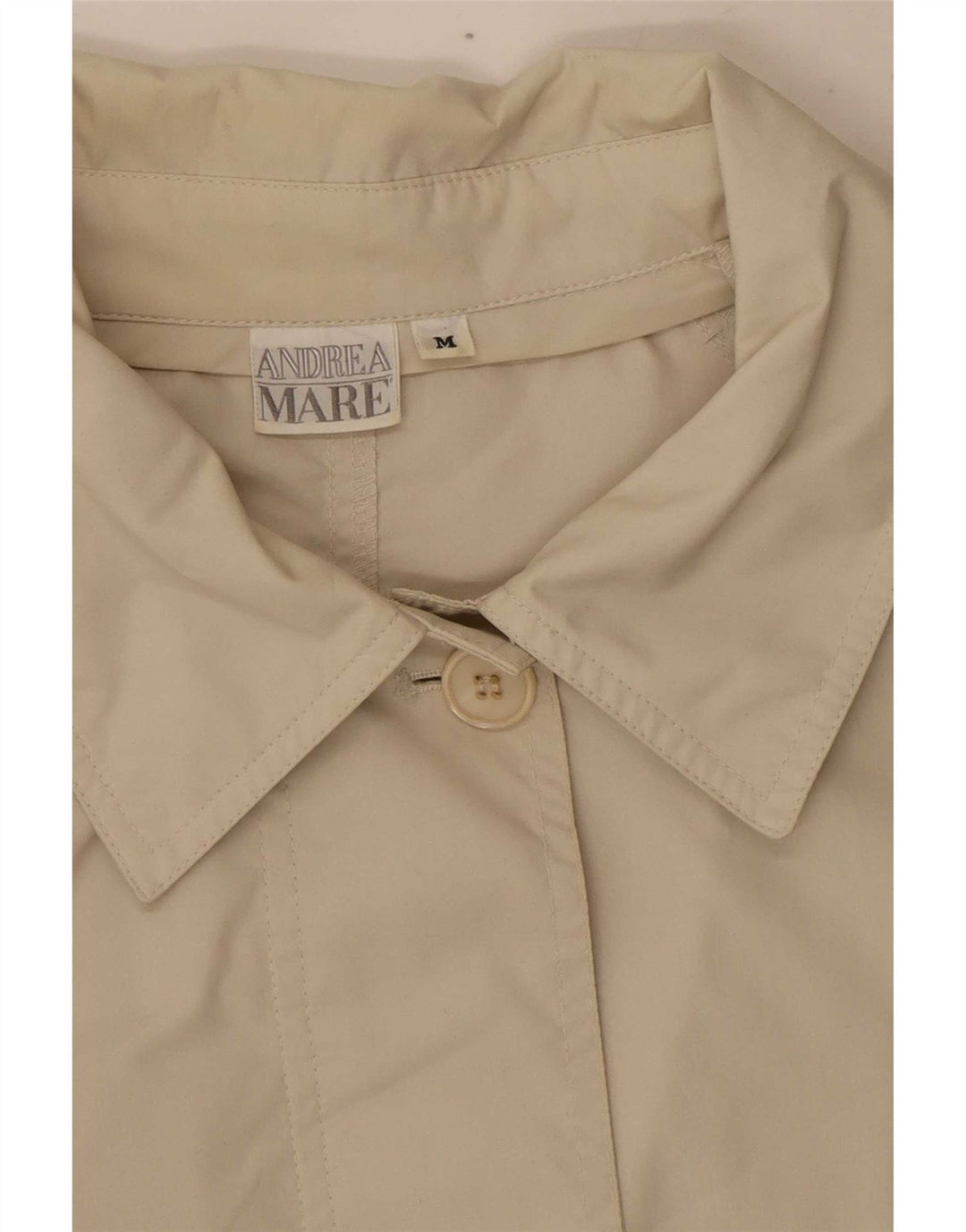 Trench coat feminino Andrea Mare com ajuste solto Reino Unido 14 poliéster bege médio