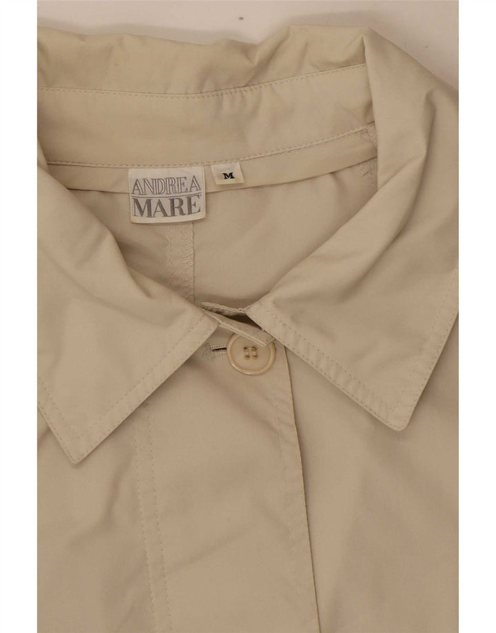 Trench coat feminino Andrea Mare com ajuste solto Reino Unido 14 poliéster bege médio