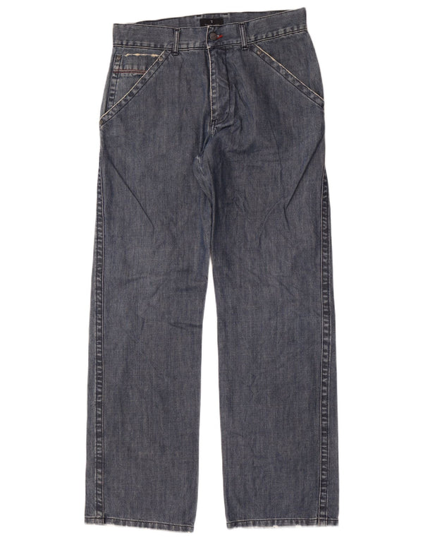 Trussardi Mens Straight Jeans IT 48 Médio W32 L34 Azul Algodão