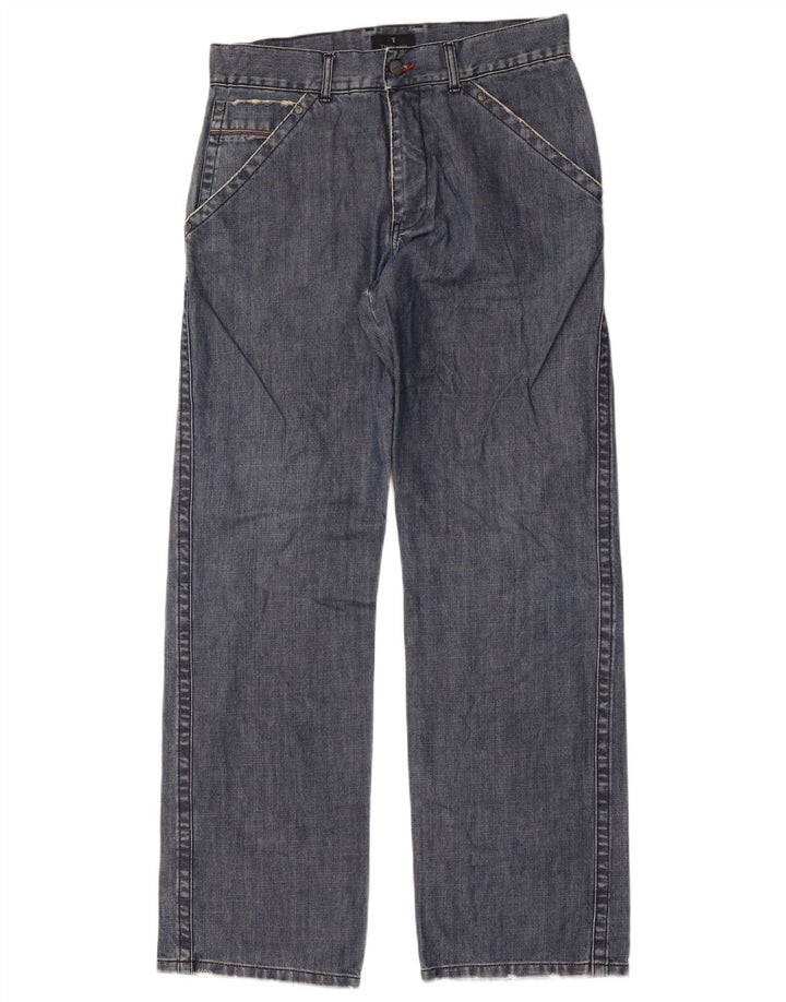 Trussardi Mens Straight Jeans IT 48 Médio W32 L34 Azul Algodão