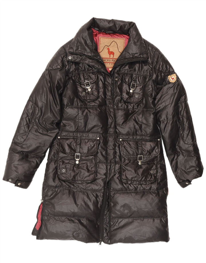 Casaco acolchoado feminino Machu Picchu UK 12 poliéster preto médio