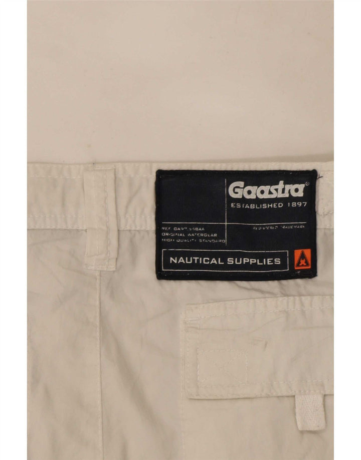 Gaastra Mens Graphic Cargo Shorts Pequeno W29 Algodão Branco
