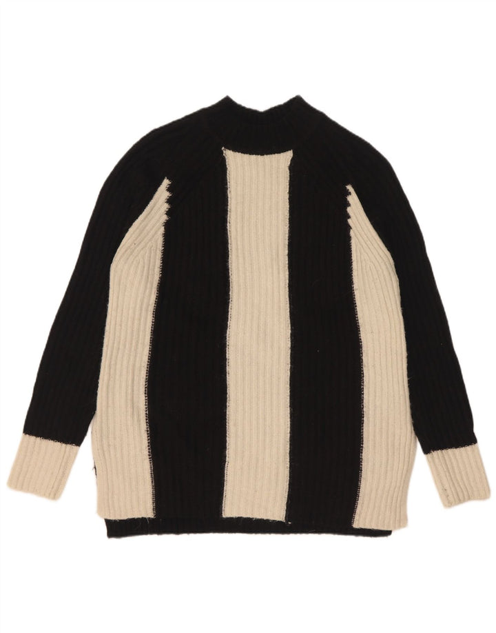 Suéter feminino Marks & Spencer com gola tartaruga Reino Unido 10 pequeno preto