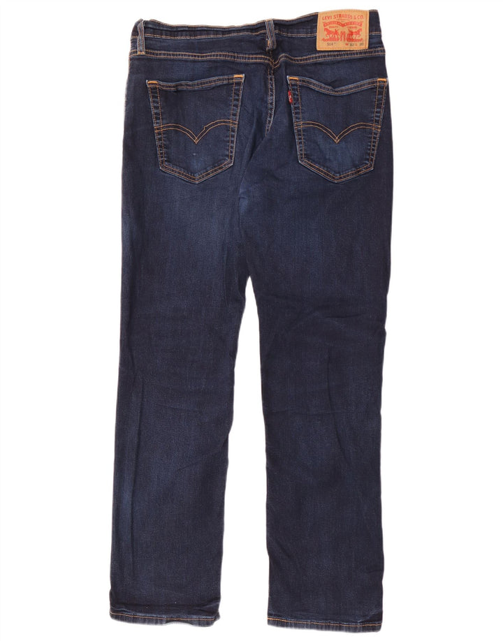 Levi's Masculino 514 Straight Jeans W32 L30 Azul Marinho Algodão