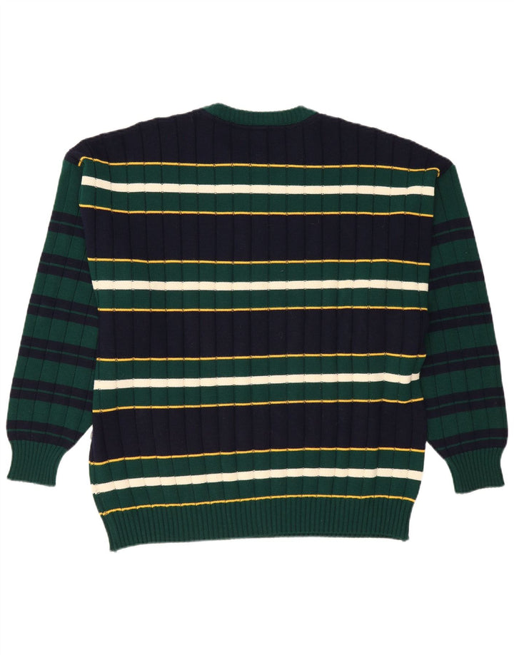 Suéter masculino branco Sails com gola redonda 2XL listrado azul marinho