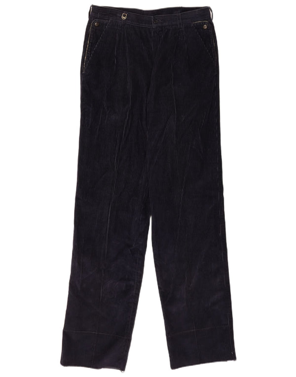 POP 84 Mens Straight Corduroy Trousers IT 48 Medium W30 L34 Navy Blue
