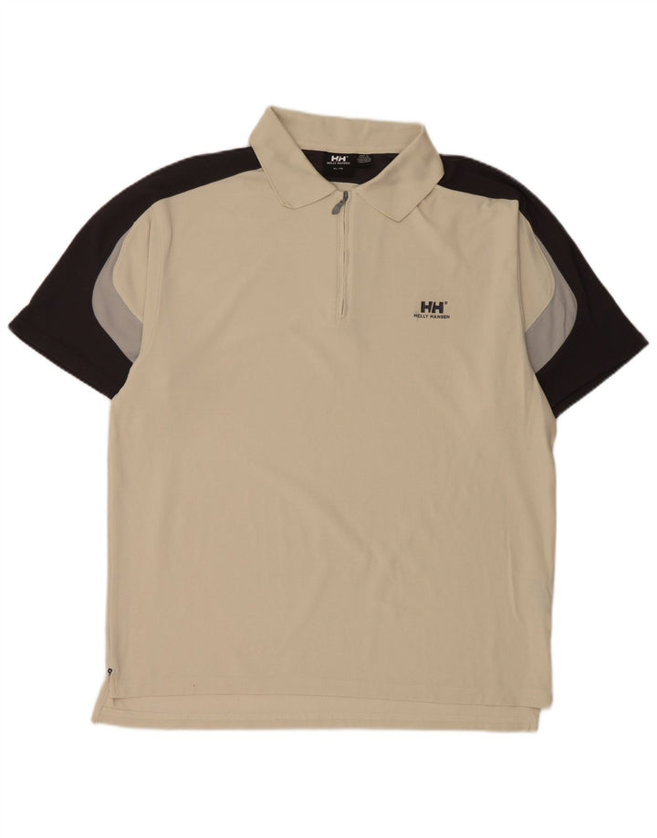 Camisa polo masculina Helly Hansen XL Off White Colourblock Nylon