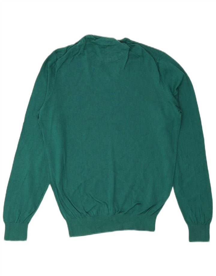 Suéter masculino MASSIMO DUTTI com decote em V pequeno algodão verde
