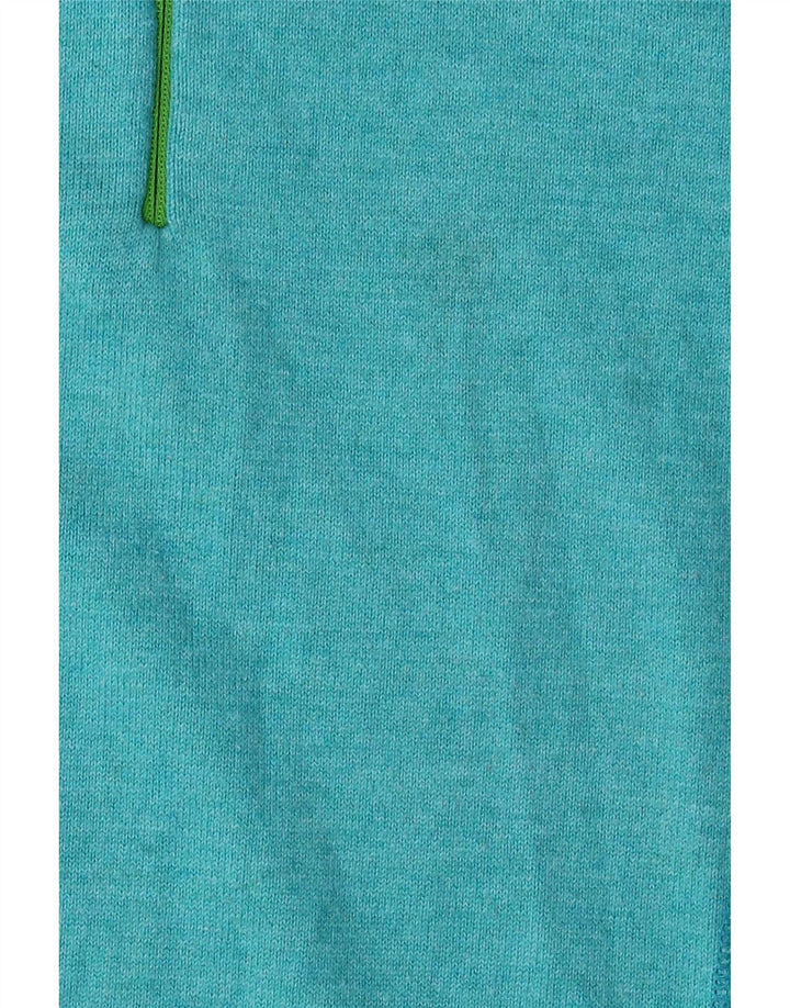 Suéter feminino Eddie Bauer com zíper e gola em poliéster UK 18 XL azul poliéster