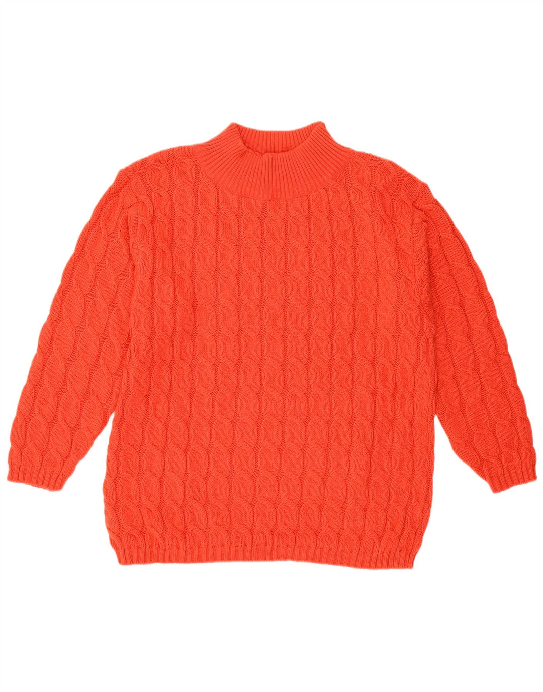 Suéter feminino VINTAGE com gola tartaruga Reino Unido 14 lã vermelha média