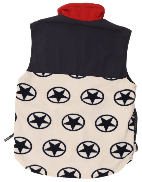 Samas Mens Fleece Gilet UK 38 Médio Branco Geométrico