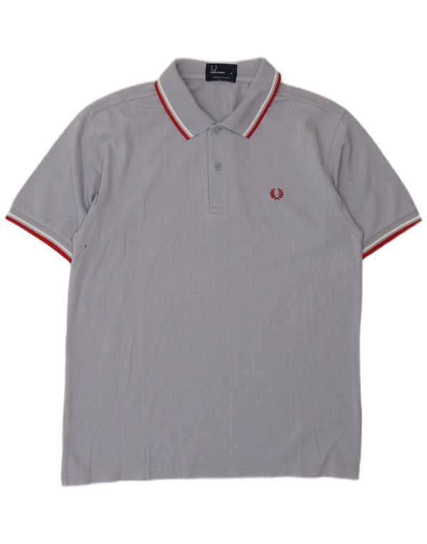 Camisa polo masculina Fred Perry algodão cinza médio