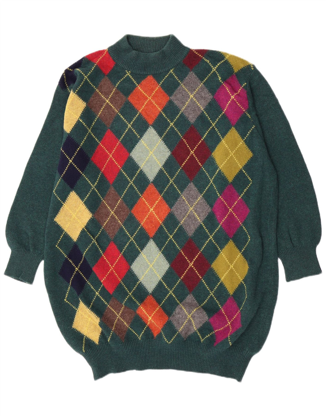 Suéter feminino Benetton com gola alta e gola tartaruga IT 48 XL verde