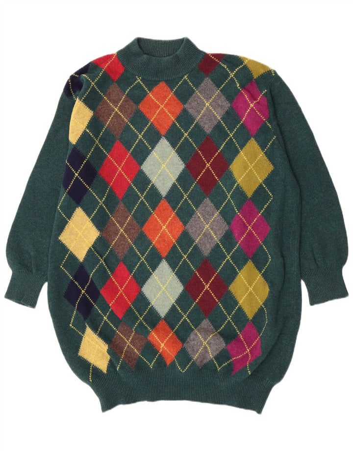 Suéter feminino Benetton com gola alta e gola tartaruga IT 48 XL verde