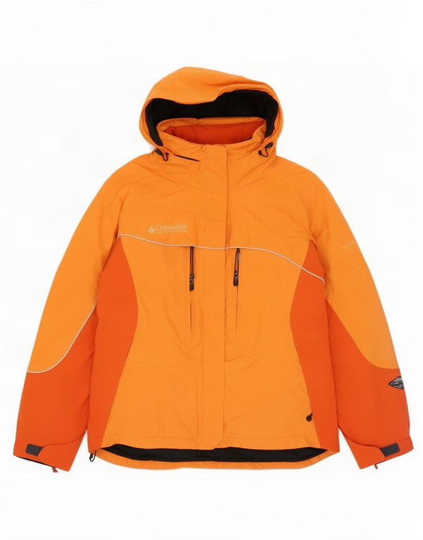 Columbia Womens Titanium Rain Jacket UK 16 grande laranja colorblock nylon