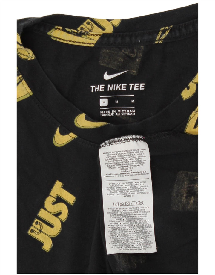 Camiseta Nike masculina gráfica Top médio algodão geométrico preto