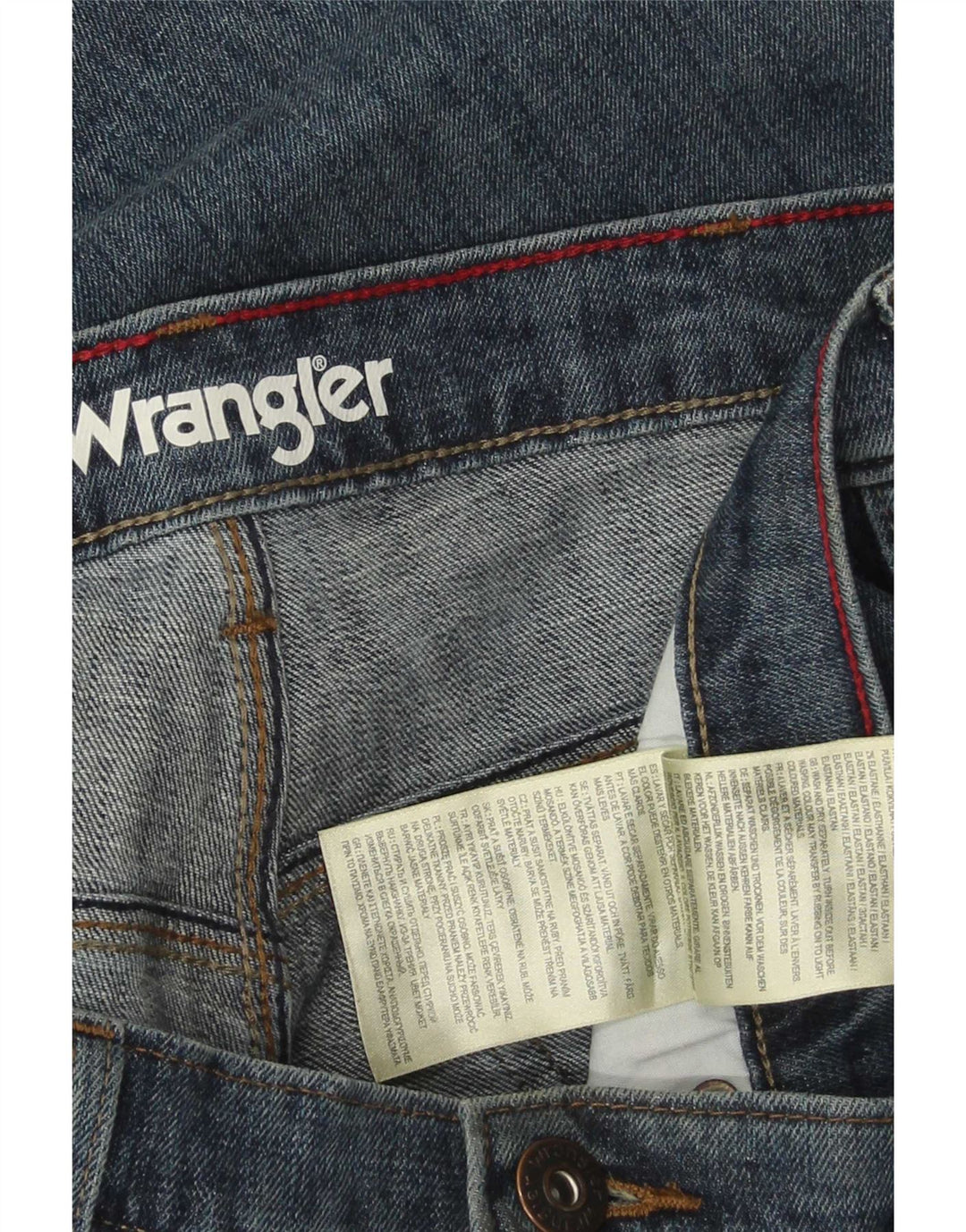Wrangler Mens Straight Jeans W36 L30 Azul Algodão