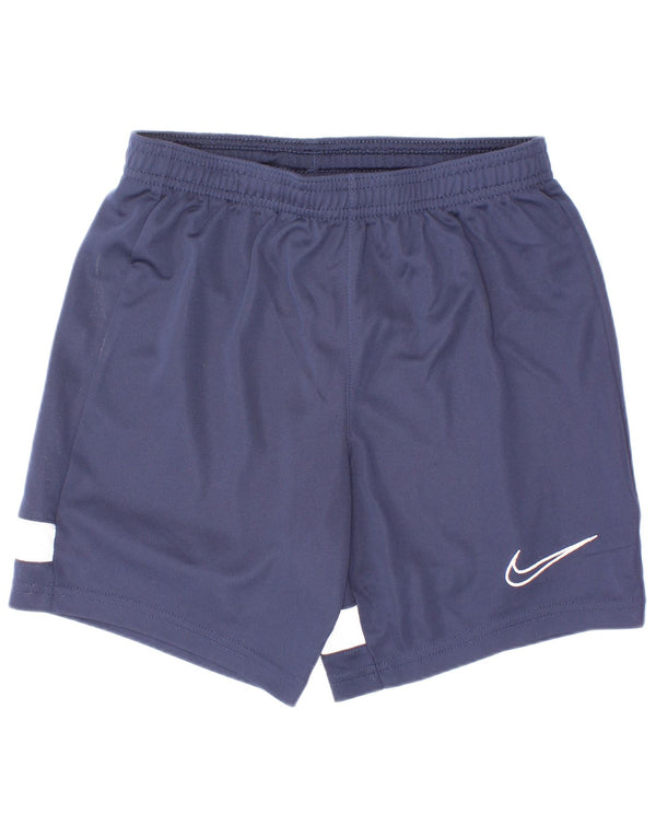 Shorts esportivos Nike Boys Dri Fit 8-9 anos pequeno azul marinho colorblock