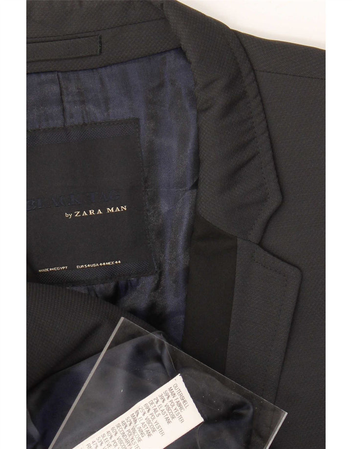 Zara Jaqueta Blazer Masculina de 2 Botões EU 54 XL Poliéster Cinza