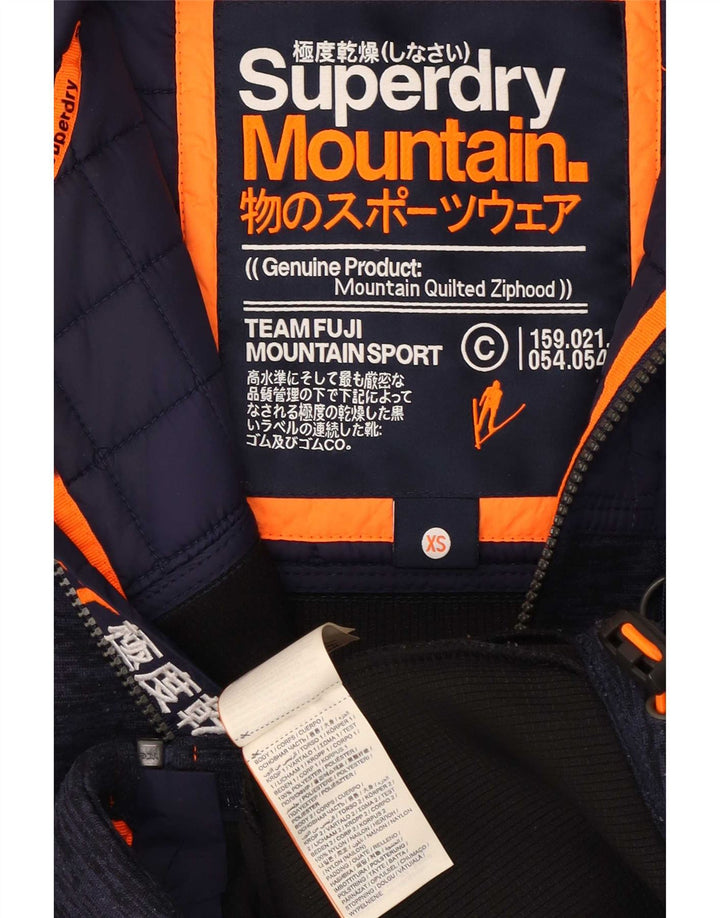 Superdry Mens Hooded Tracksuit Top Jacket XS Azul Marinho Poliéster