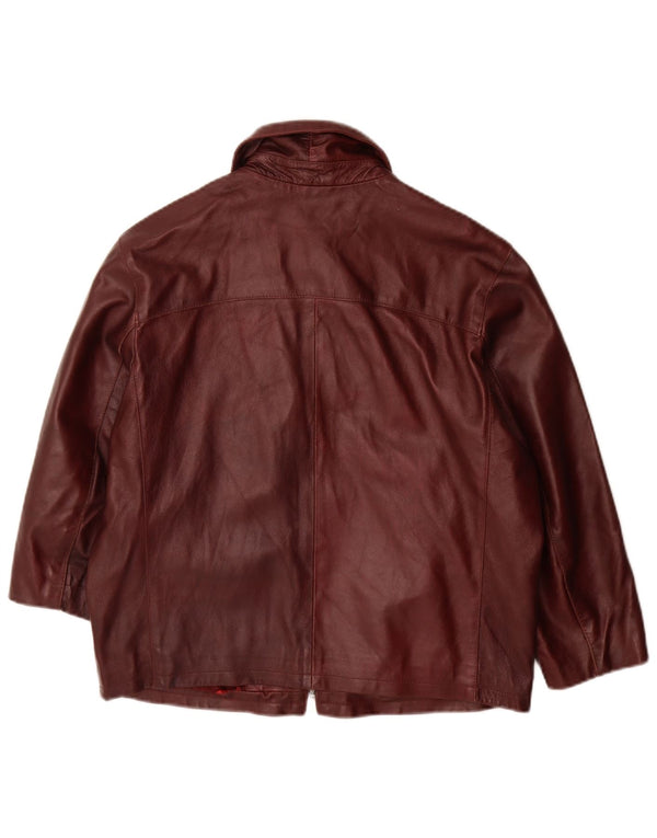 Jaqueta de couro feminina vintage IT 46 grande couro marrom