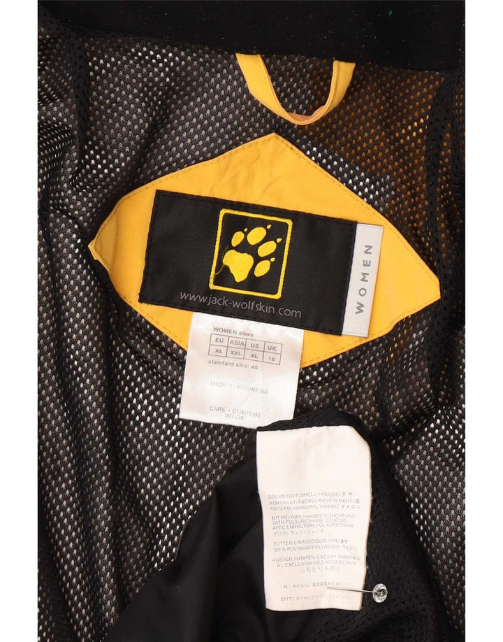 Jaqueta de chuva feminina grande Jack Wolfskin Reino Unido 18 XL amarelo colorblock