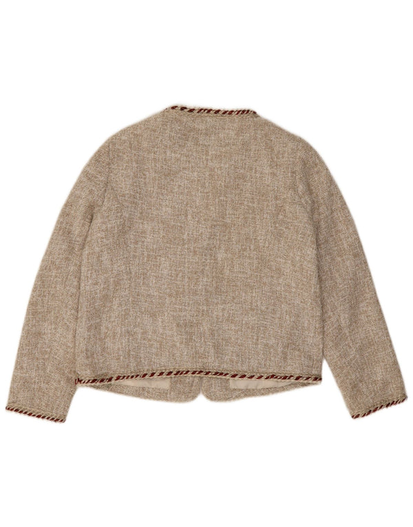 Jaqueta Zara Feminina Crop Blazer EU 44 XL Bege