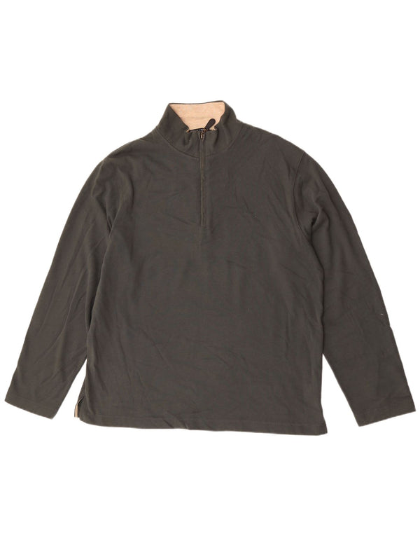 Marks & Spencer Mens Blue Harbor Zip Top Manga Comprida Grande Verde