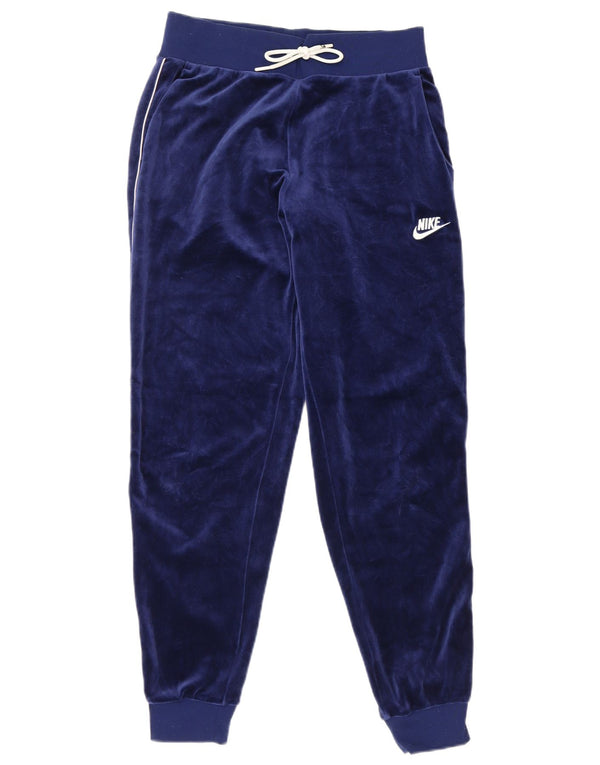 Nike feminino veludo calças de treino joggers reino unido 10 pequeno azul marinho