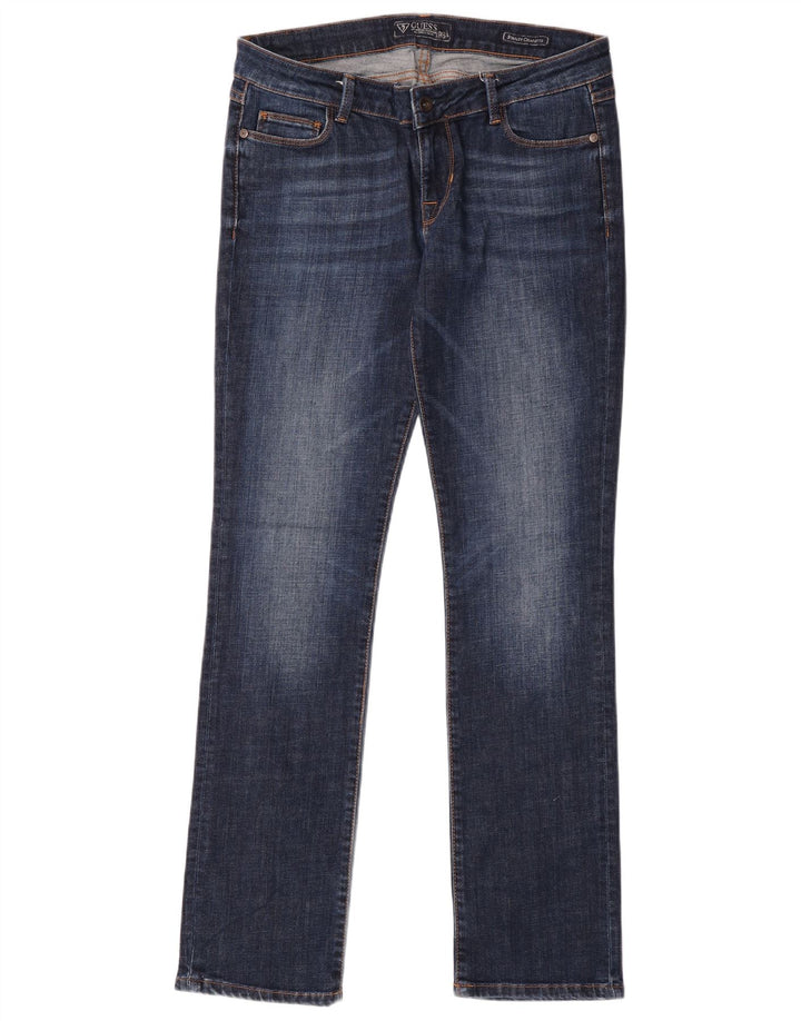 Guess Feminino Starlet Straight Jeans W30 L32 Azul Algodão