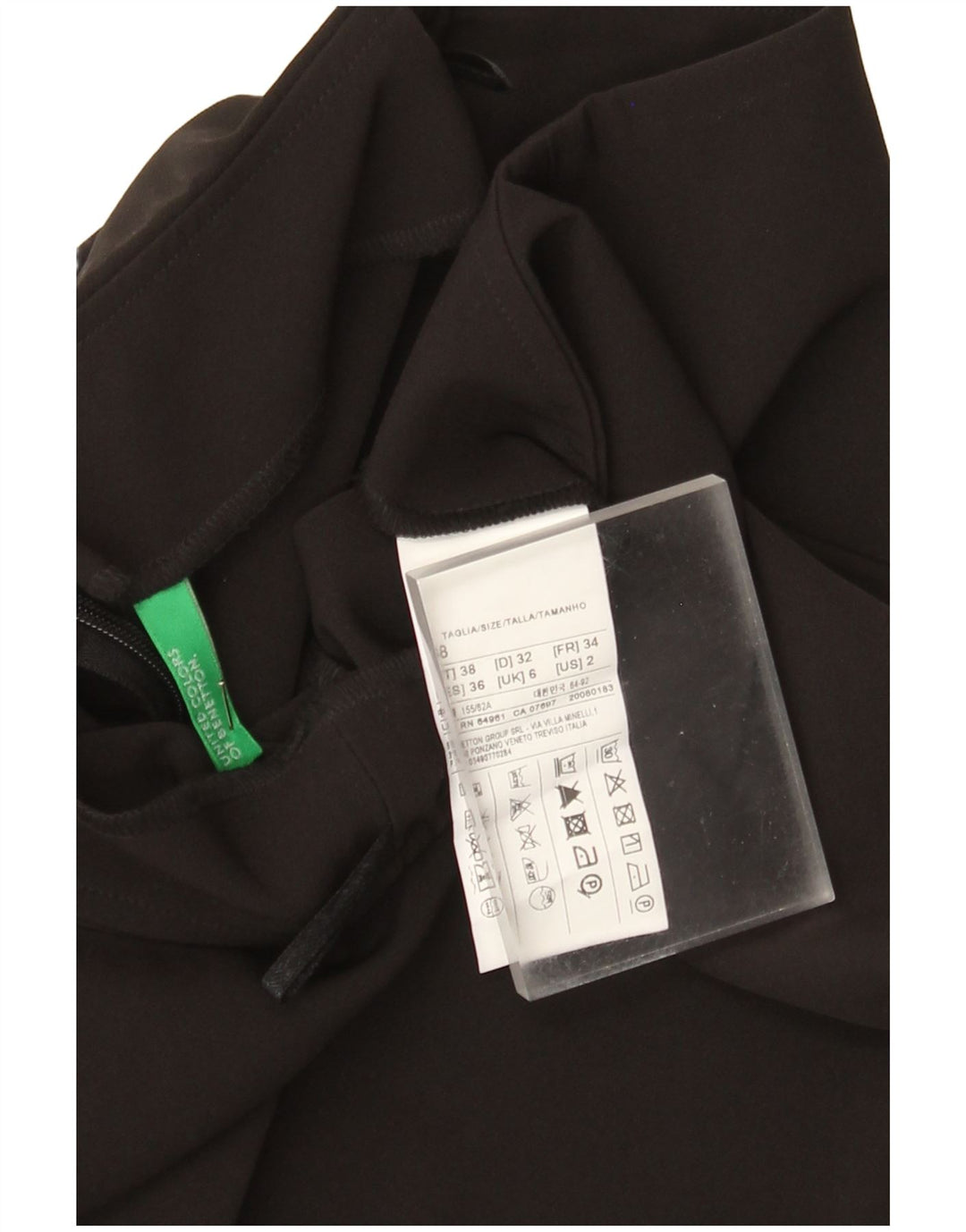 Saia feminina Benetton A-Line UK 6 XS W24 poliéster preto