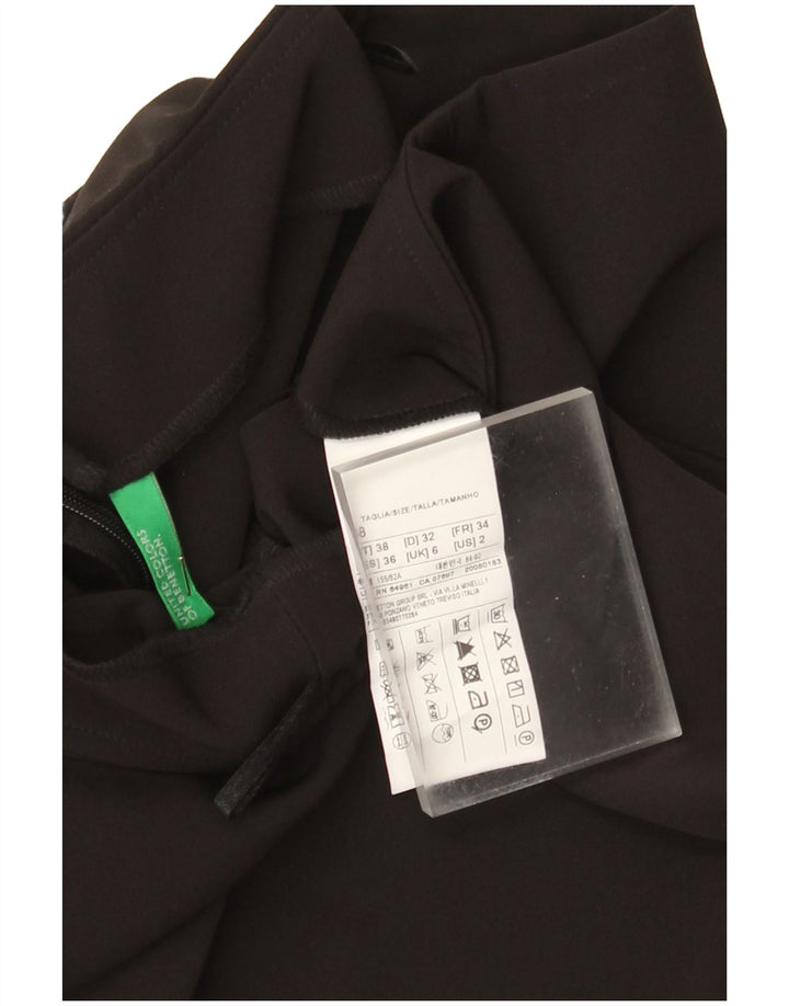 Saia feminina Benetton A-Line UK 6 XS W24 poliéster preto