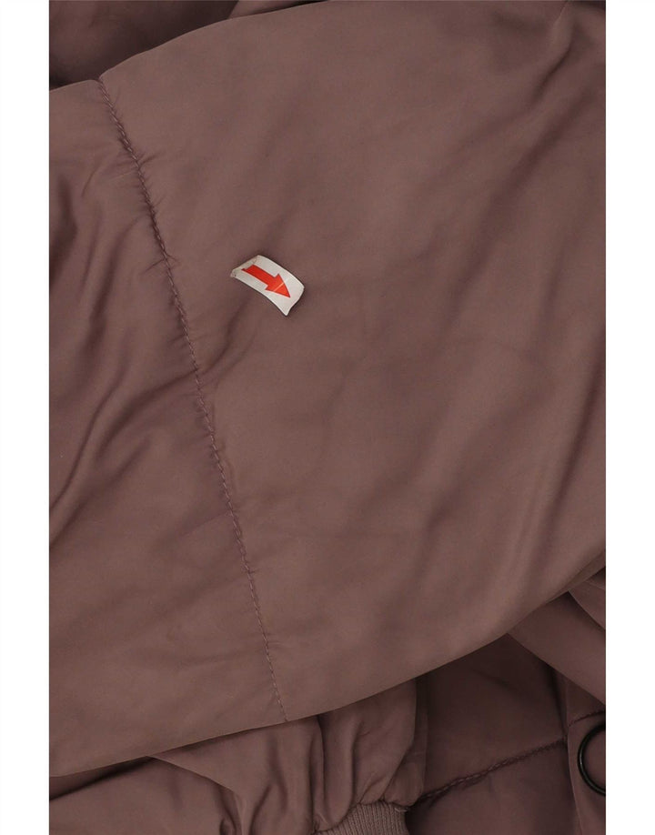 Jaqueta acolchoada com capuz grande Zara para mulher UK 6 XS roxo poliéster