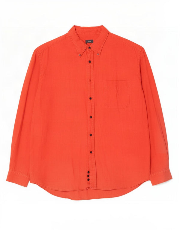 Camisa masculina Eddie Bauer XL laranja linho
