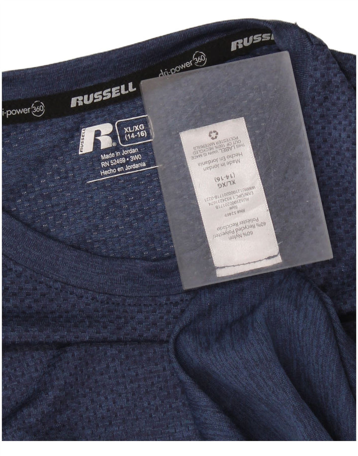 Camiseta RUSSELL ATLÉTICA Meninos Dri-Power Top 14-15 Anos XL Azul Marinho