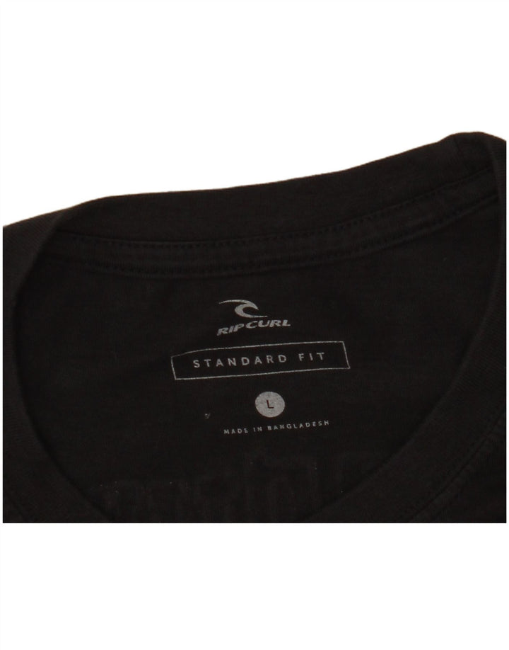 Camiseta masculina Rip Curl com ajuste padrão gráfico grande preto