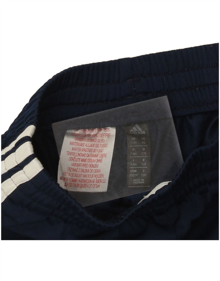 Adidas meninos calças de treino joggers 7-8 anos azul marinho poliéster