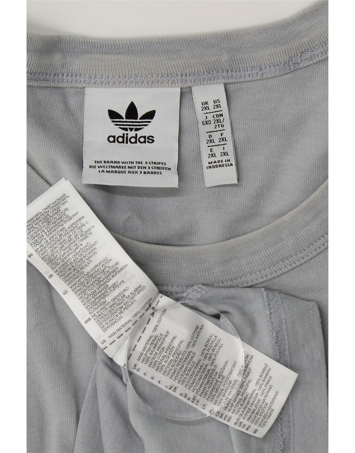 Camiseta gráfica masculina Adidas Top 2XL algodão azul