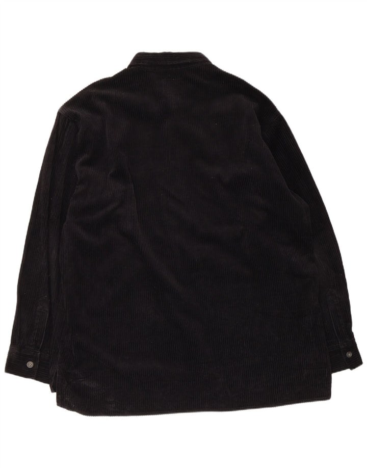Camisa masculina de veludo Rifle grande de algodão preto
