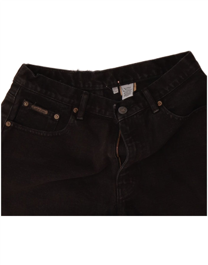 CALVIN KLEIN Shorts jeans feminino de cintura alta EUA 7 médio W28 algodão preto