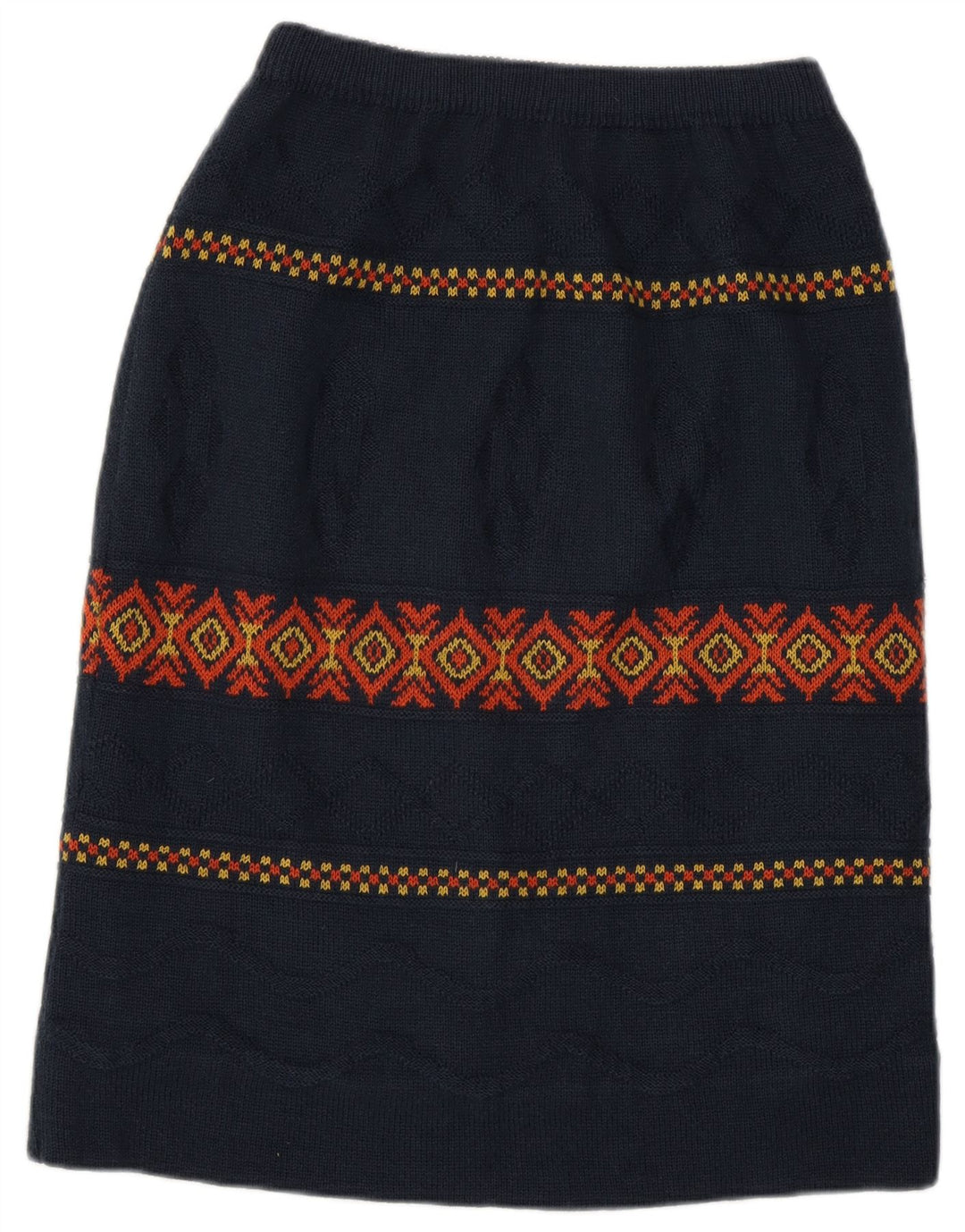 Saia Midi Feminina Vintage W28 Médio Azul Marinho Argyle/Diamante