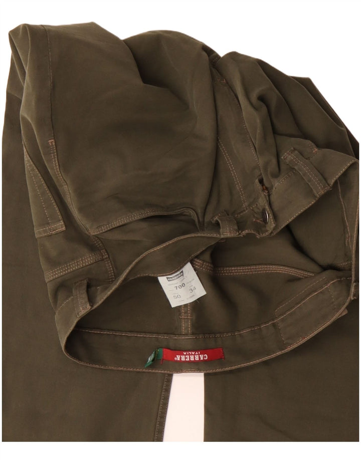 Calça Carrera masculina 700 reta casual W34 L29 algodão cáqui